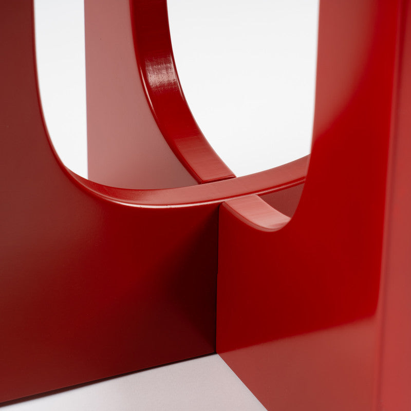 Red Round Side Table